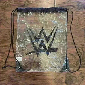 WWE clear plastic drawstring bag